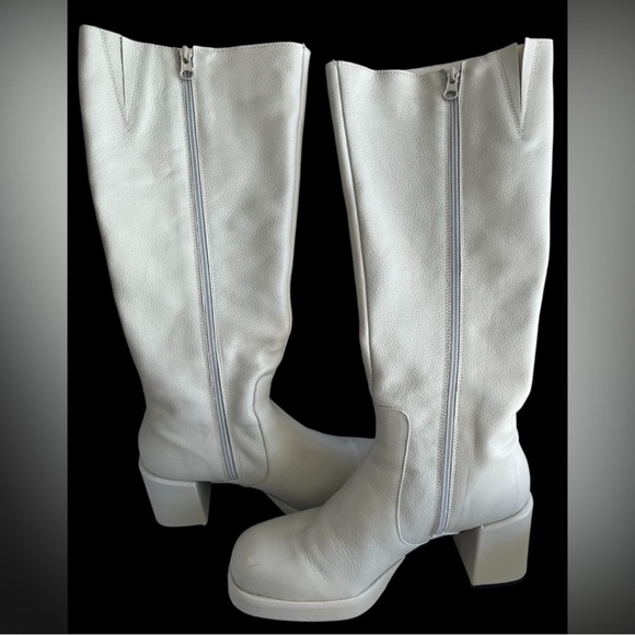 L’INTERVALLE Off White Leather Boots 41 / 10 women - Picture 15 of 16